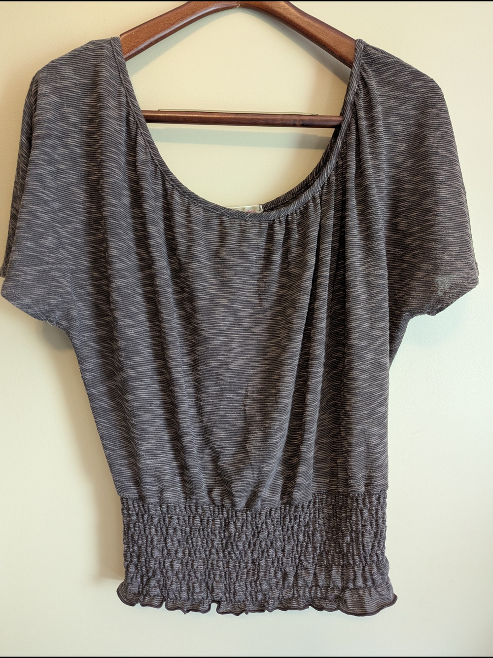 julie's closet Purple Scoop Neck Smocked Waist Top